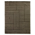 Metro Velvet Hand Knotted Wool Viscose Khaki Area Rug