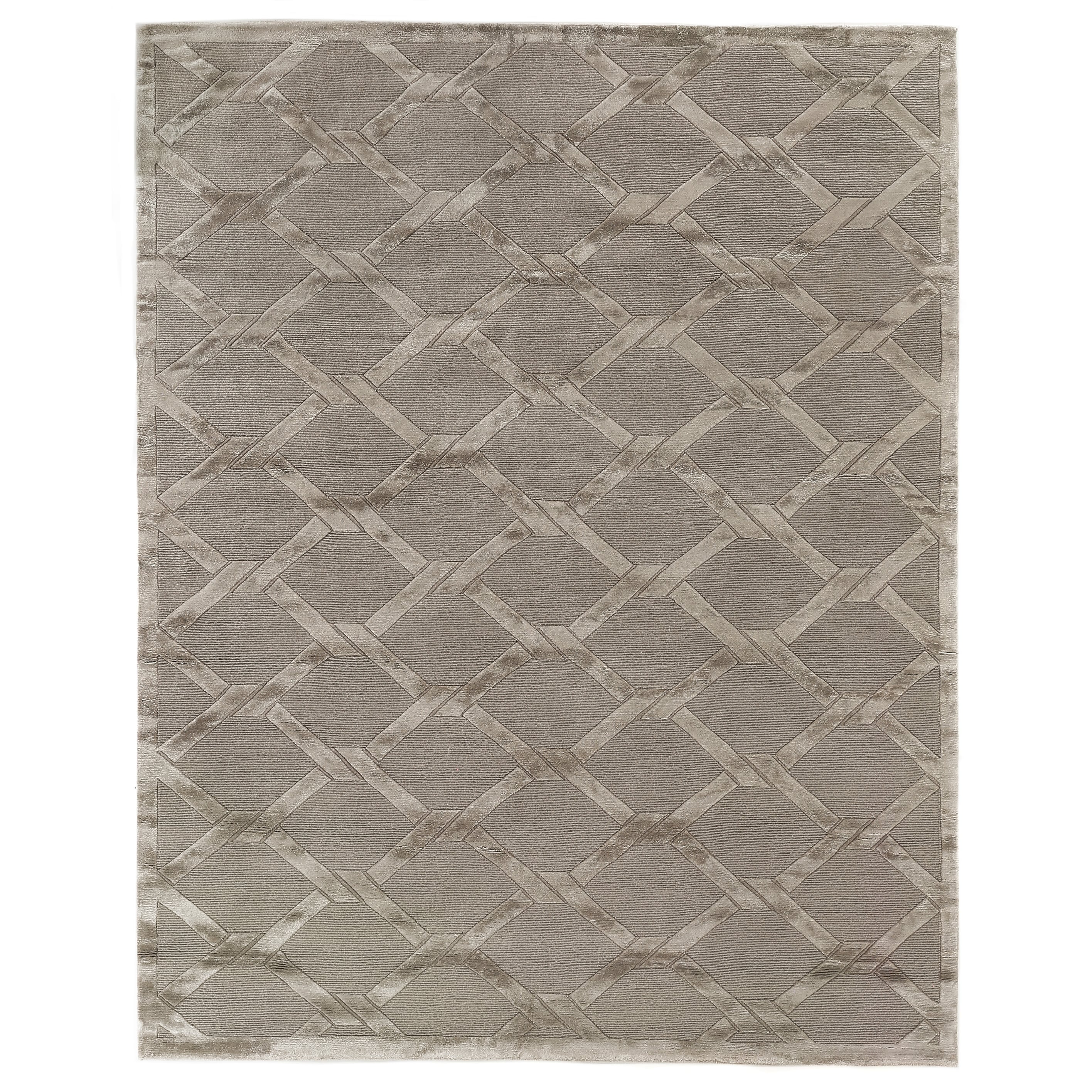 Metro Velvet Hand Knotted Wool Viscose Light Beige Area Rug