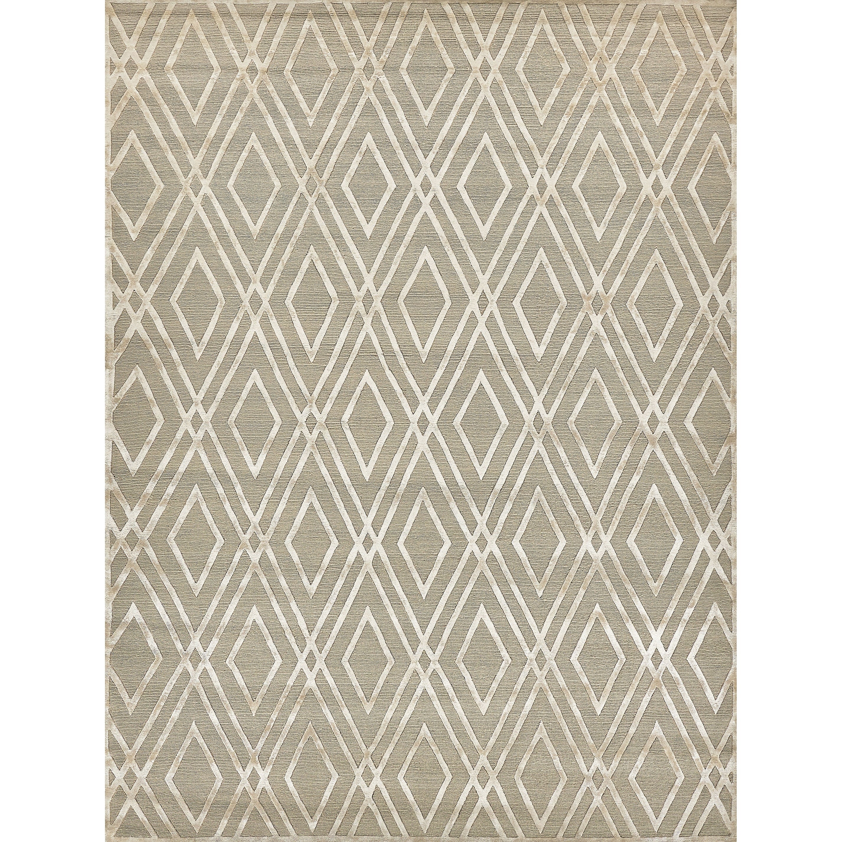 Metro Velvet Hand Knotted Wool Viscose Light Beige Area Rug 12 X 15