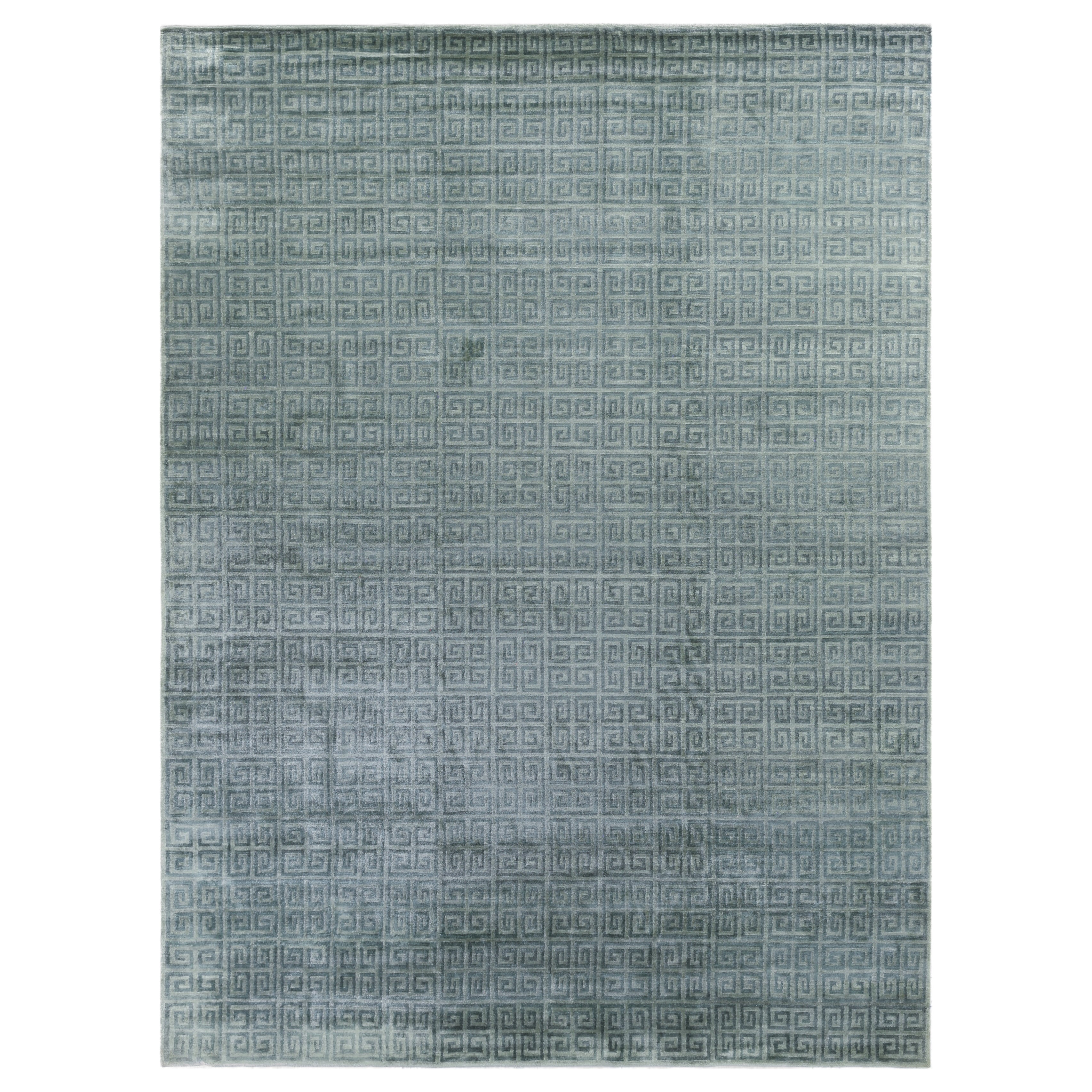 Metro Velvet Hand Knotted Wool Viscose Light Blue Area Rug 12 X 15