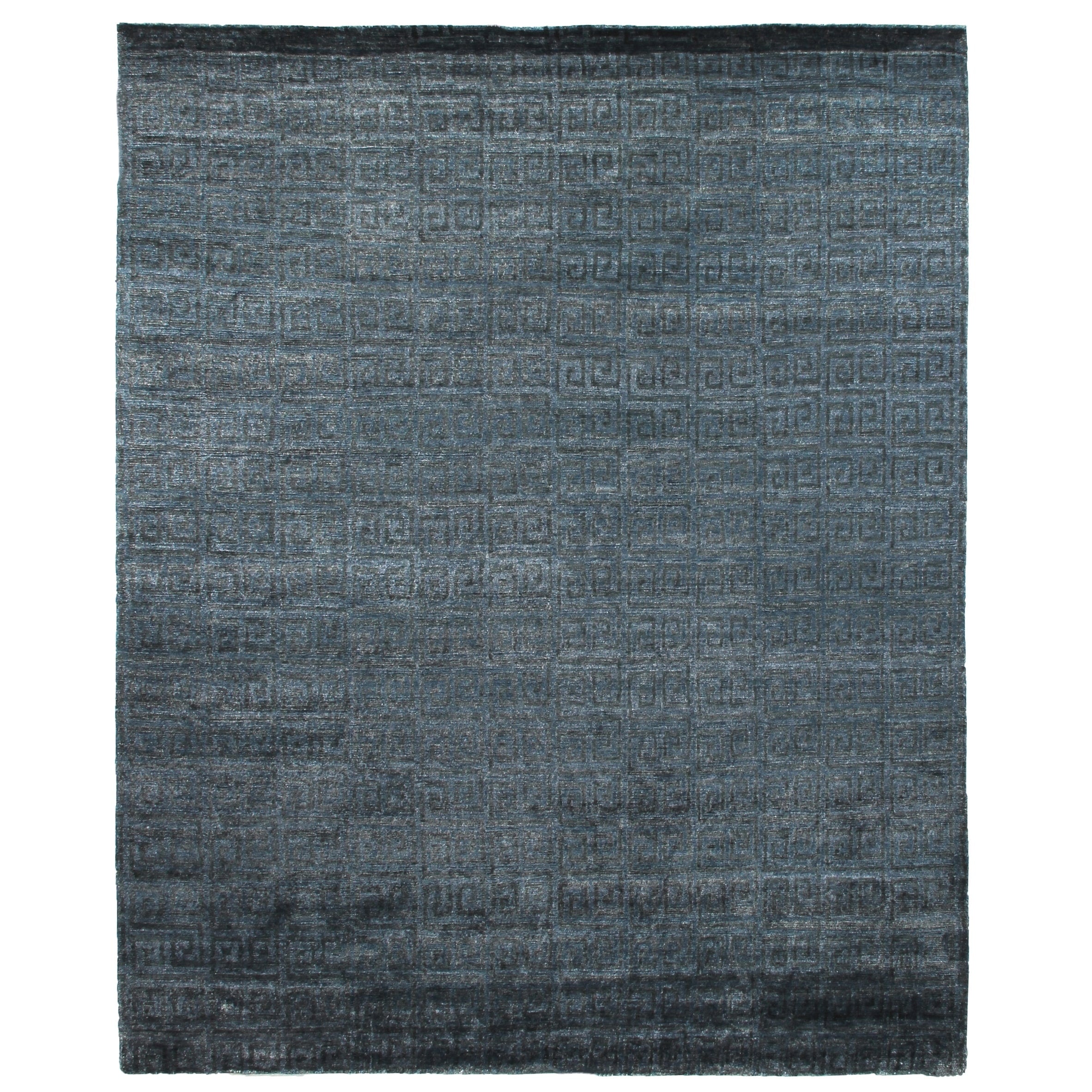 Metro Velvet Hand Knotted Wool Viscose Sea Blue Area Rug 10 X 14