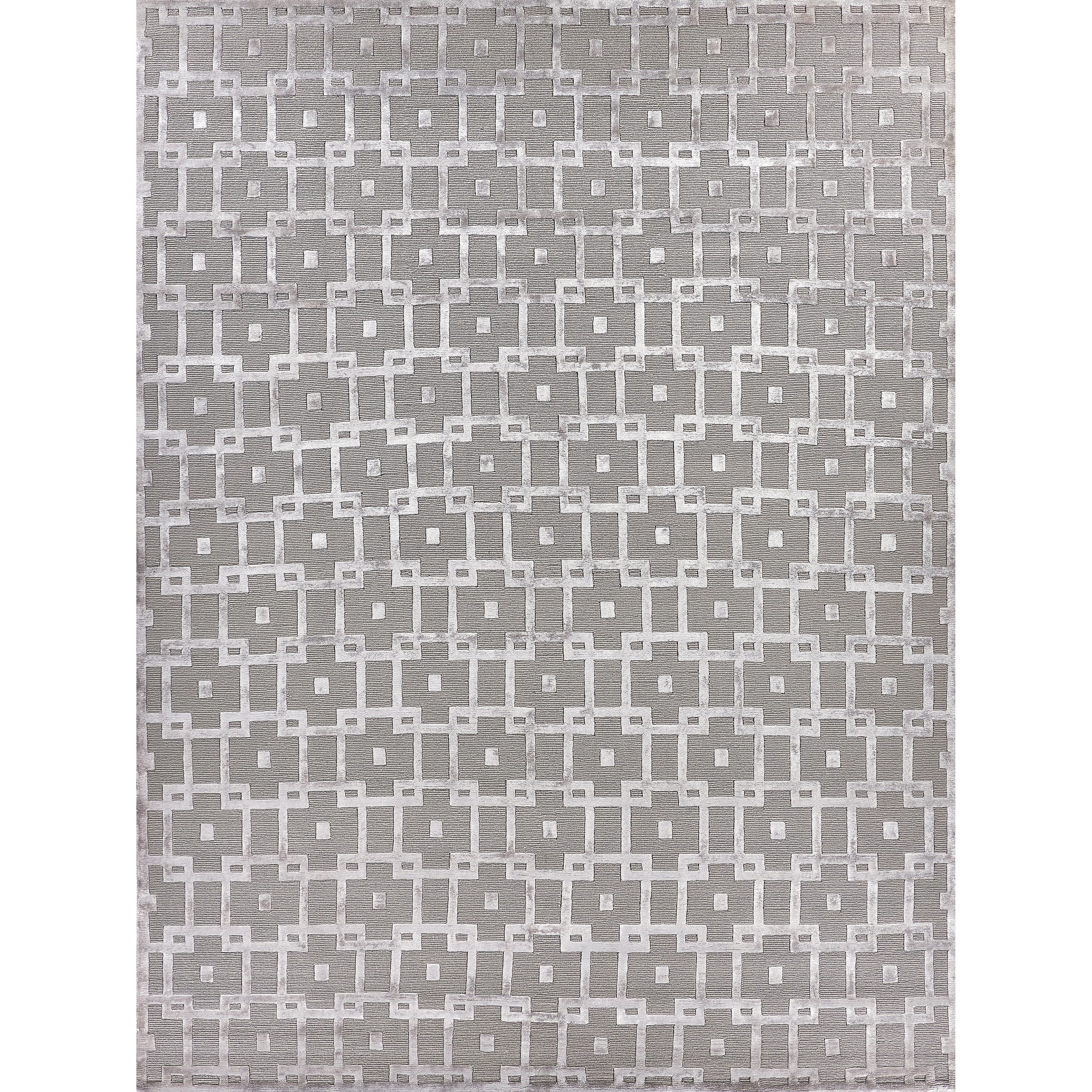 Metro Velvet Hand Knotted Wool Viscose Silver Area Rug