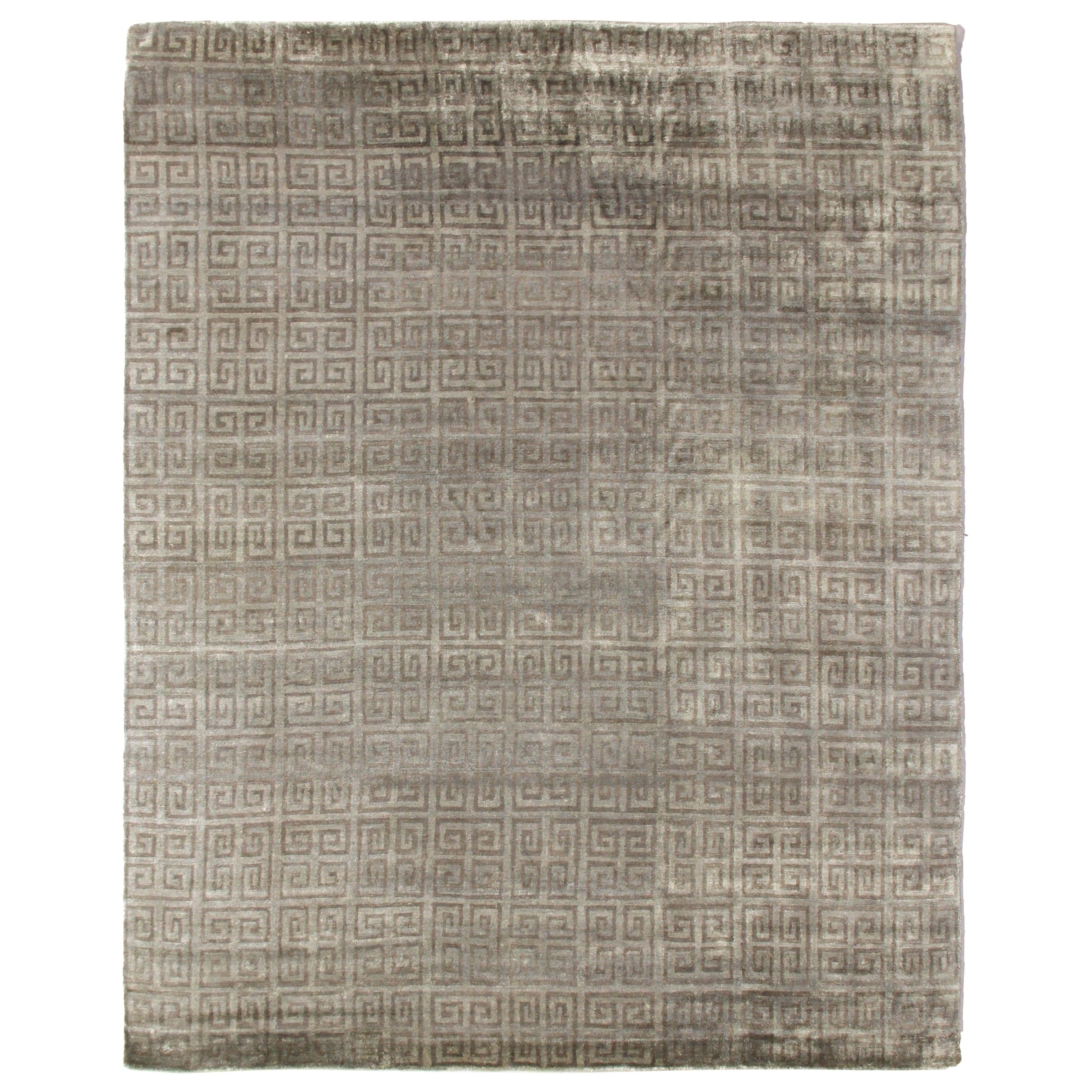 Metro Velvet Hand Knotted Wool Viscose Silver Area Rug 10 X 14