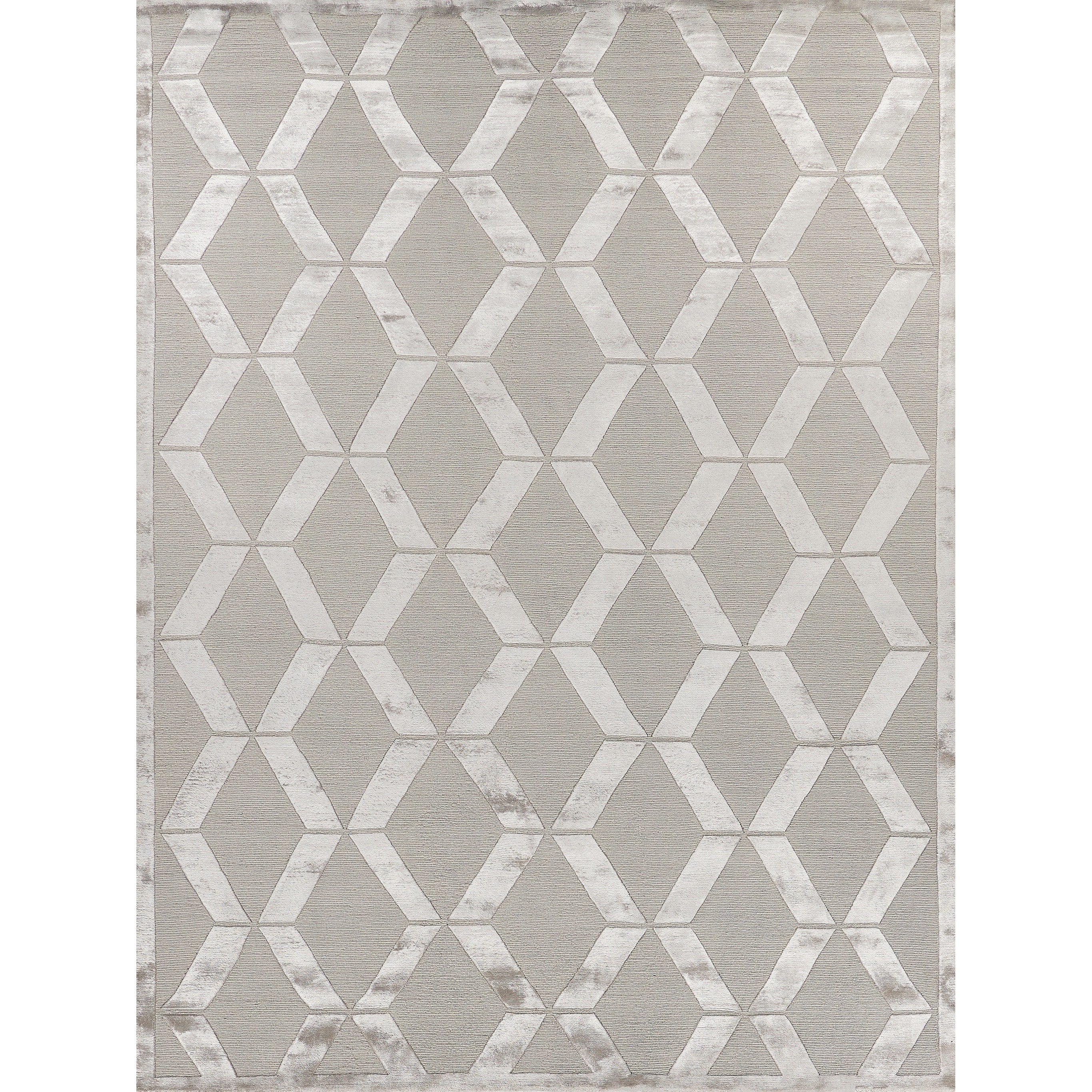 Metro Velvet Hand Knotted Wool Viscose Silver Area Rug 8 X 10