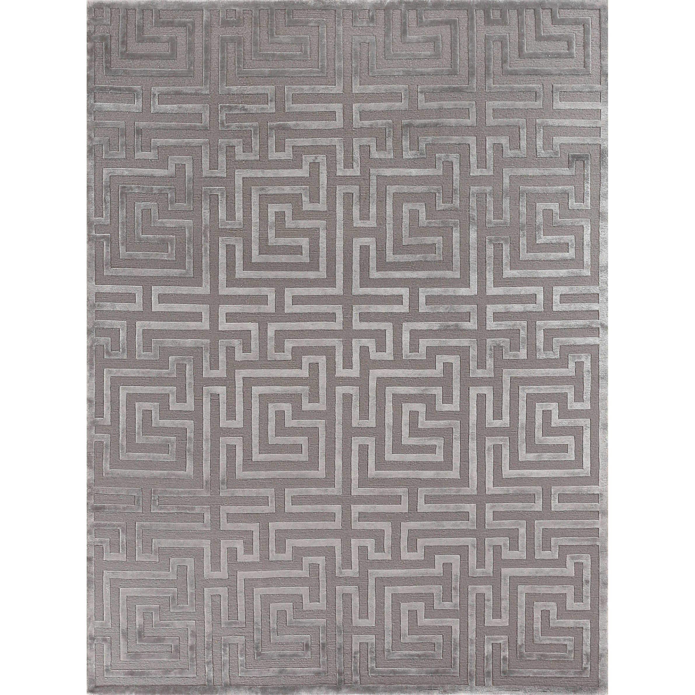 Metro Velvet Hand Knotted Wool Viscose Silver Area Rug