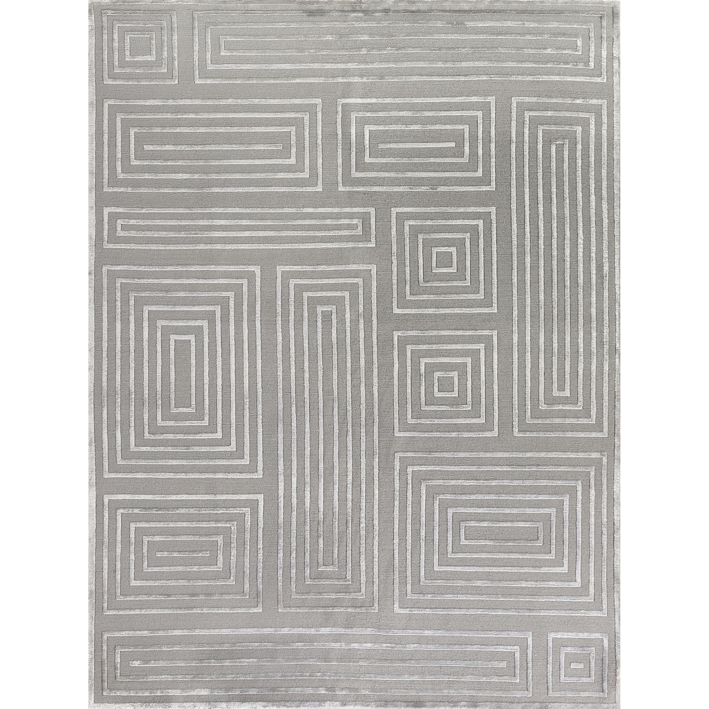 Metro Velvet Hand Knotted Wool Viscose Silver Area Rug