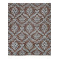 Metro Hand Knotted New Zealand Wool Brown Light Blue Area Rug