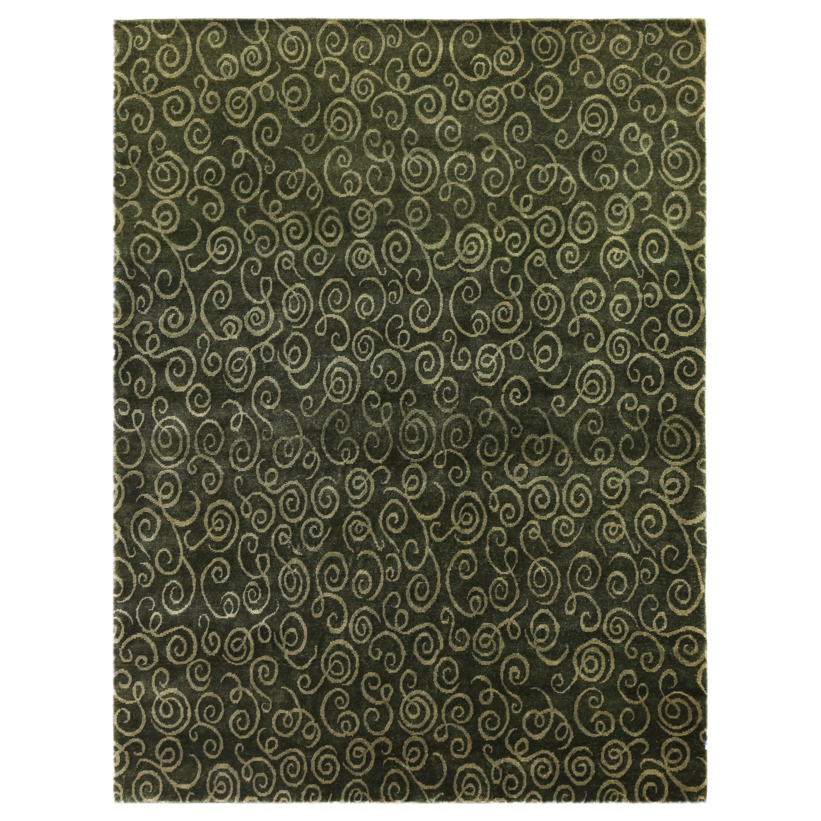 Metro Hand Knotted New Zealand Wool Sage Green Area Rug