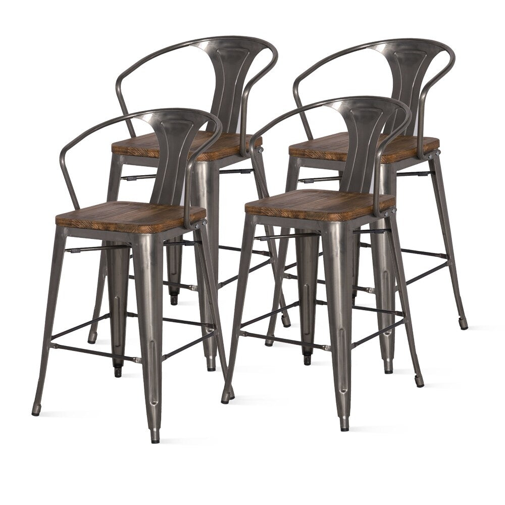 Metropolis Metal Counter Stool Set Of 4