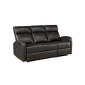 Mey Wall Hugger Manual Recliner Sofa Dark Brown Faux Leather 71 Inch