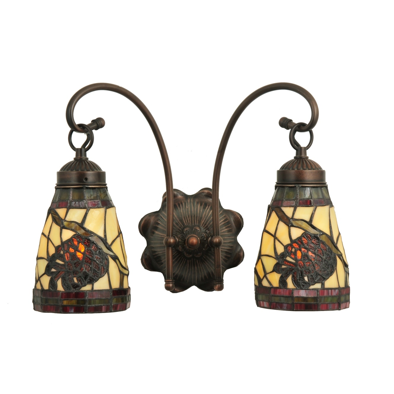 Meyda Tiffany 15 W Burgundy Pinecone 2 Light Wall Sconce