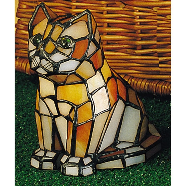 Meyda Tiffany 11332 Orange Tabby Cat Stained Glass Tiffany Specialty