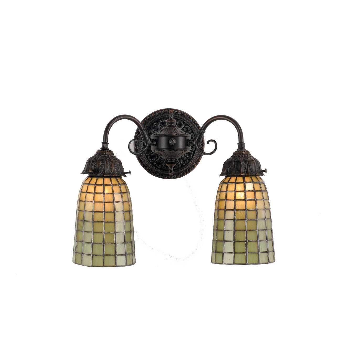 Meyda Tiffany 14.5 W Geometric Green 2 Light Wall Sconce