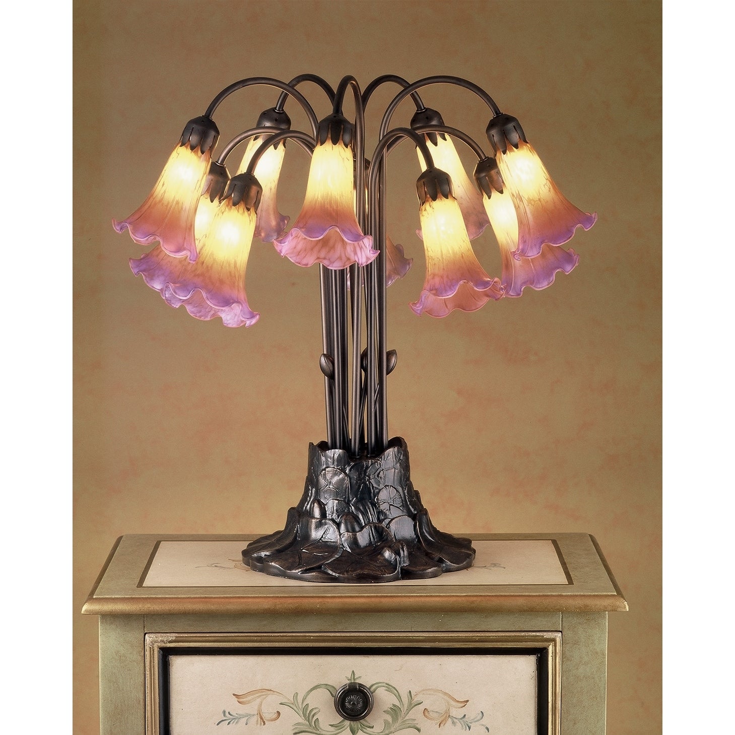 Meyda Tiffany Stained Glass Tiffany Table Lamp From The Lilies