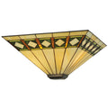 Meyda Tiffany 11106 17 Square Diamond Band Mission Replacement Shade Beige Green Avocado