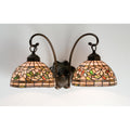 Meyda Tiffany Turning Leaf 18 Wide 2 Light Double Sconce With Stained