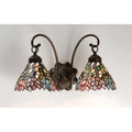 Meyda Tiffany Wisteria 17 Wide 2 Light Double Sconce With Stained