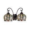 Meyda Tiffany 19014 19 Wide 2 Light Double Sconce With Tiffany Glass