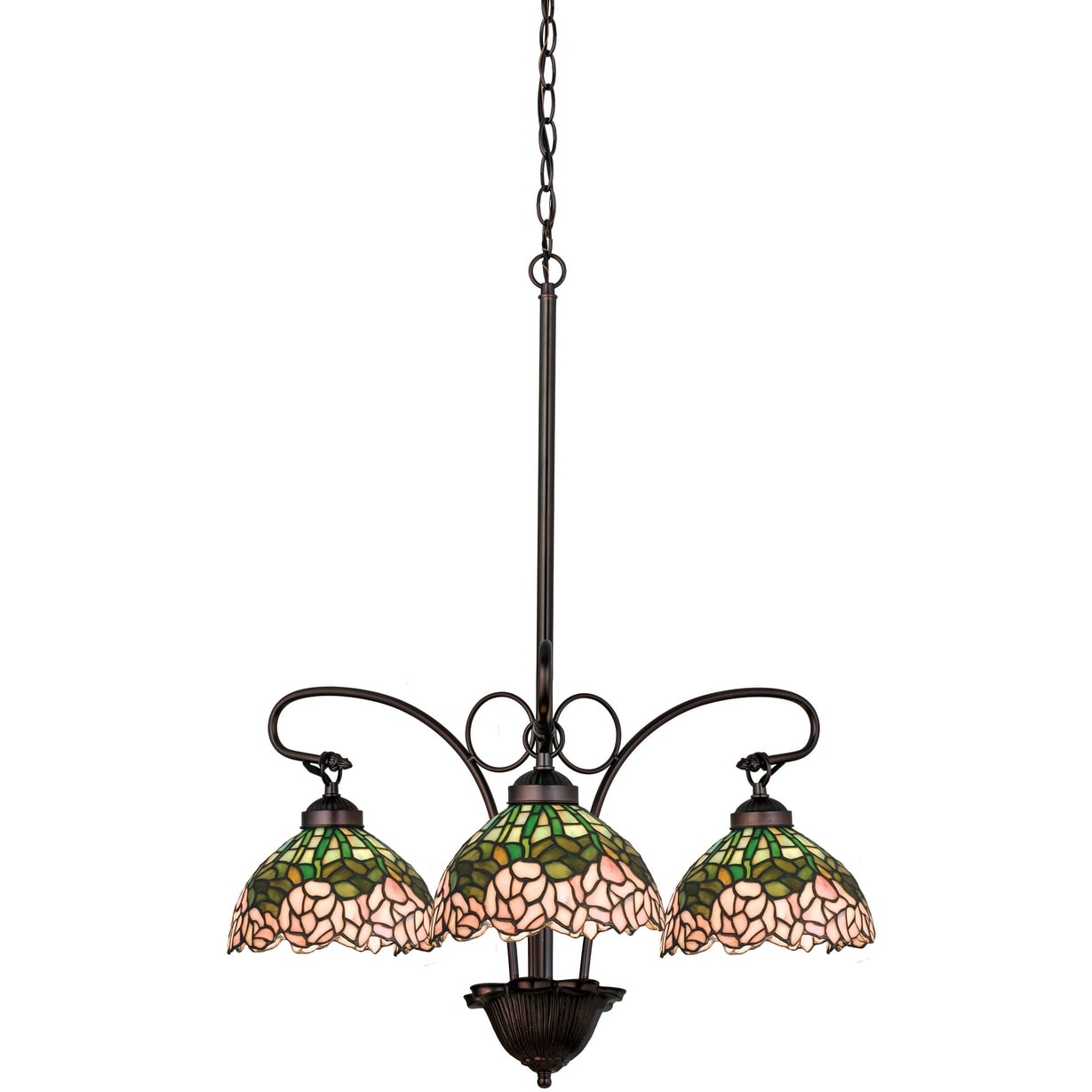 Meyda Tiffany 19895 Cabbage Rose 3 Light 24 Wide Chandelier With