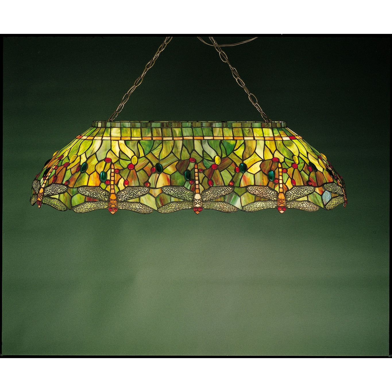 Meyda Tiffany 26544 Hanginghead Dragonfly 6 Light Billiard Chandelier