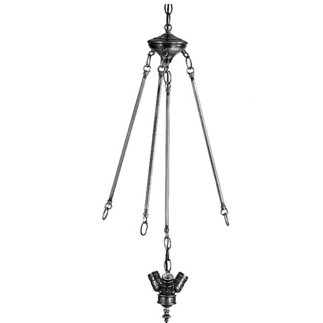 Meyda Tiffany 21032 27 High Three Rod Three Light Inverted Cluster Pewter
