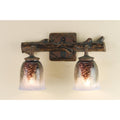 Meyda Tiffany Pinecones 2 Light 16 Wide Bathroom Fixture With Painted