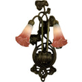 Meyda Tiffany 17616 Lilies 11 Wide 2 Light Double Sconce With Art
