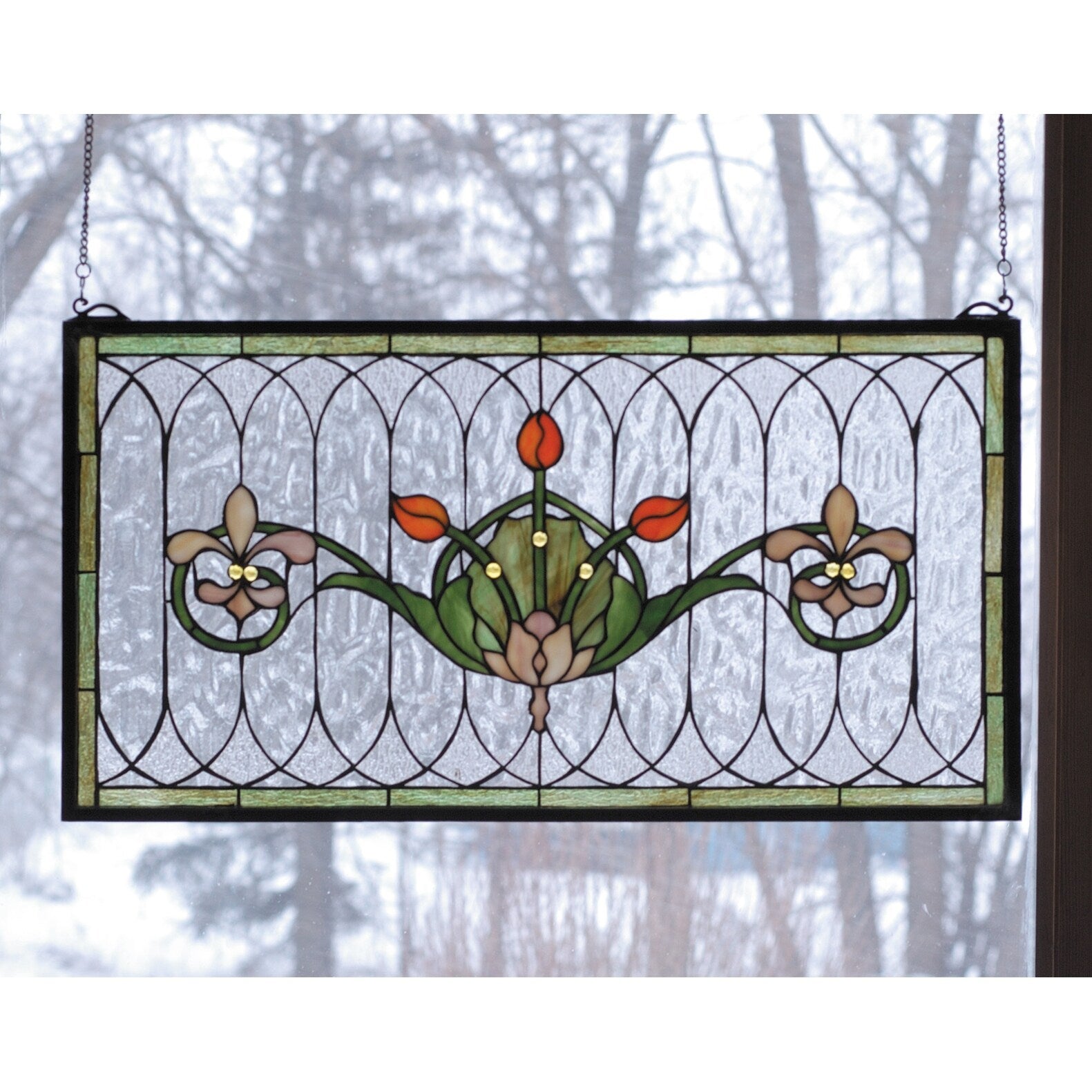 Meyda Tiffany 68019 Stained Glass Tiffany Window From The Arts Crafts Collection