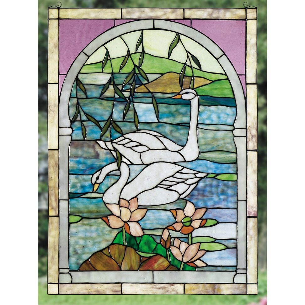 Meyda Tiffany 23868 Stained Glass Tiffany Window From The Water Flowers Collection Tiffany Glass