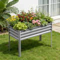 Meyreso 48 X 30 X 20 Galvanized Raised Garden Bed With Legs Metal Elevated Planter Box Rust Resistant Safety Edging
