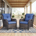 Meyreso Wicker Patio Chair With Water Resistant Olefin Cushions