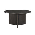Mez Dining Table 54 Inch Circular Top Pedestal Base Ebony Black