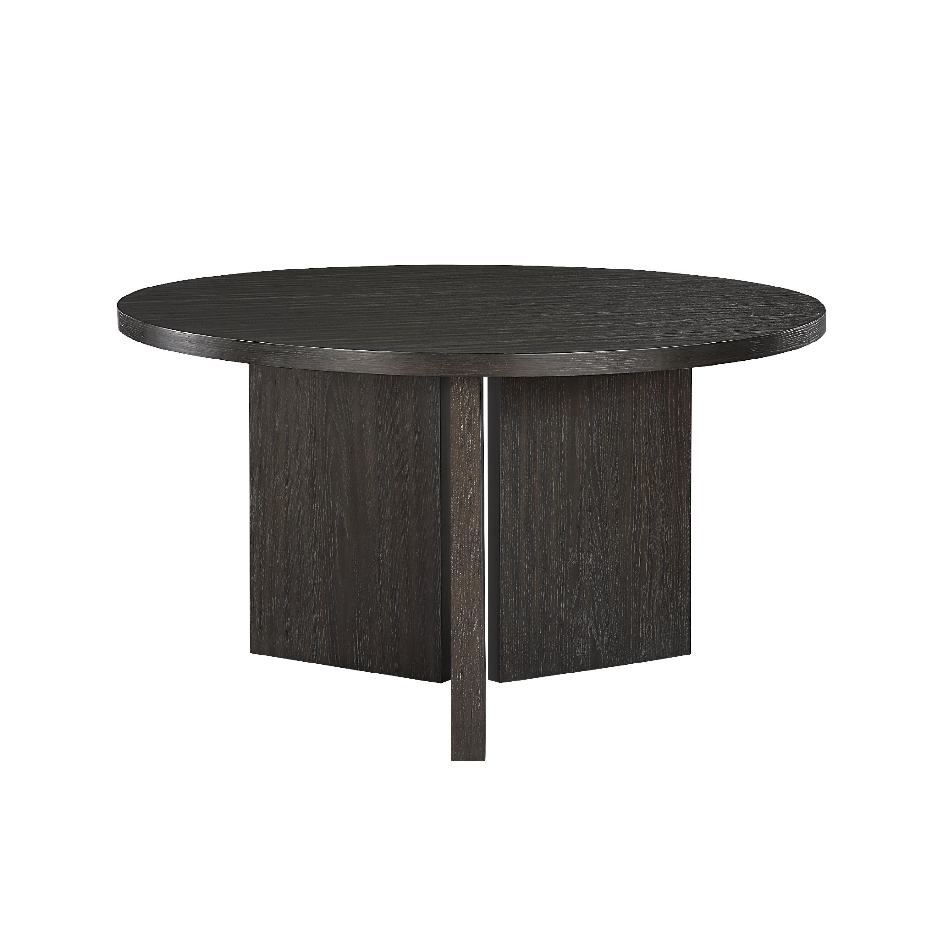 Mez Dining Table 54 Inch Circular Top Pedestal Base Ebony Black