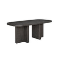 Mez Dining Table 78 Inch Rectangular Top Double Pedestal Base Ebony Black