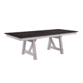 Mez Extendable Dining Table W 2 Leaves 66 95 Inch Brown Wood Top White