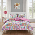 Mi Zone Corinne Pink Floral 4 Piece Comforter Set