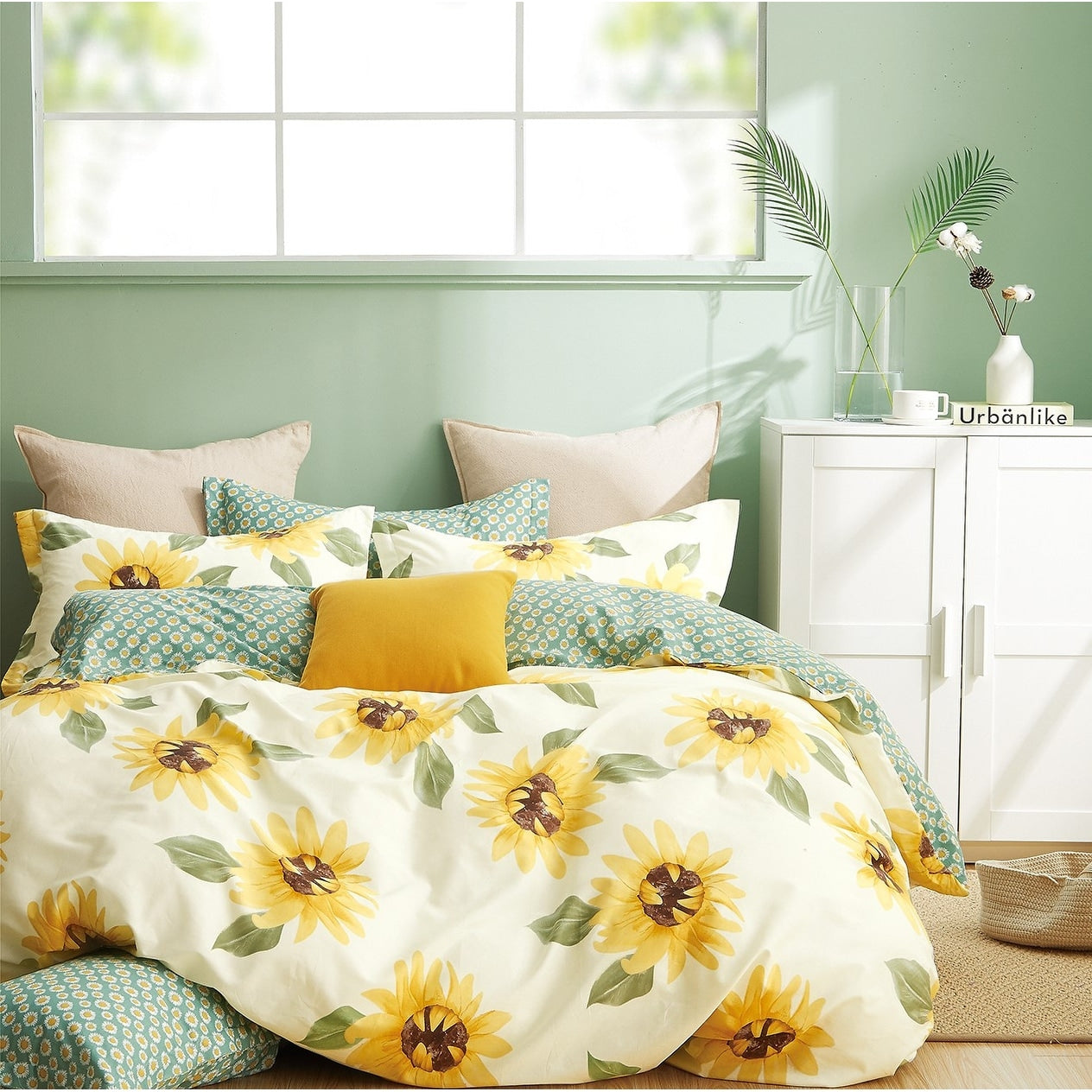 Mia Sunflower 100 Cotton Comforter Set