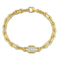 Miadora 1 1 2Ct Tw Emerald Cut Lab Grown Diamond Link Bracelet In 18K Yellow Gold Micron Vermeil 7.25 In