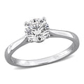 Miadora 1 2Ct Or 1Ct Tdw Lab Grown Diamond Engagement Ring With Side Accents Sterling Silver