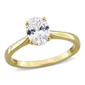 Miadora 1 2Ct Or 1Ct Tdw Lab Grown Diamond Engagement Ring With Side Accents Yellow Silver