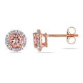 Miadora 10K Rose Gold 1Ct Morganite Diamond Accent Stud Earrings