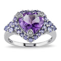 Miadora 10K Gold Amethyst And Tanzanite Ring