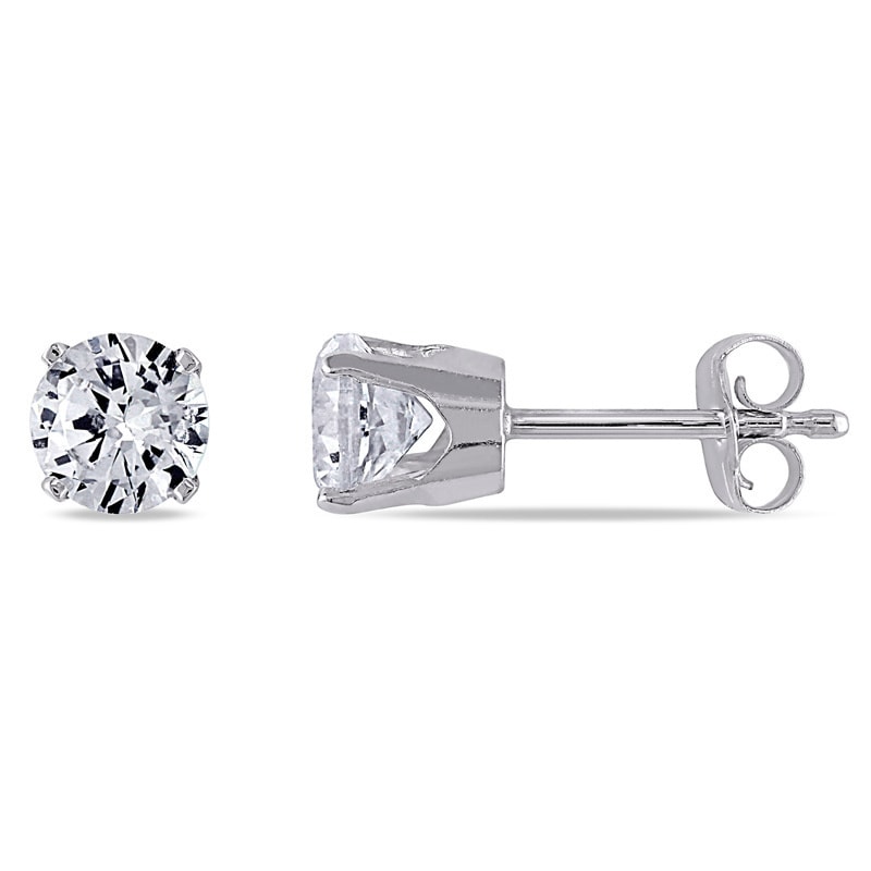 Miadora 10K Gold Created White Sapphire Stud Earrings 1 1 5Ct Tgw