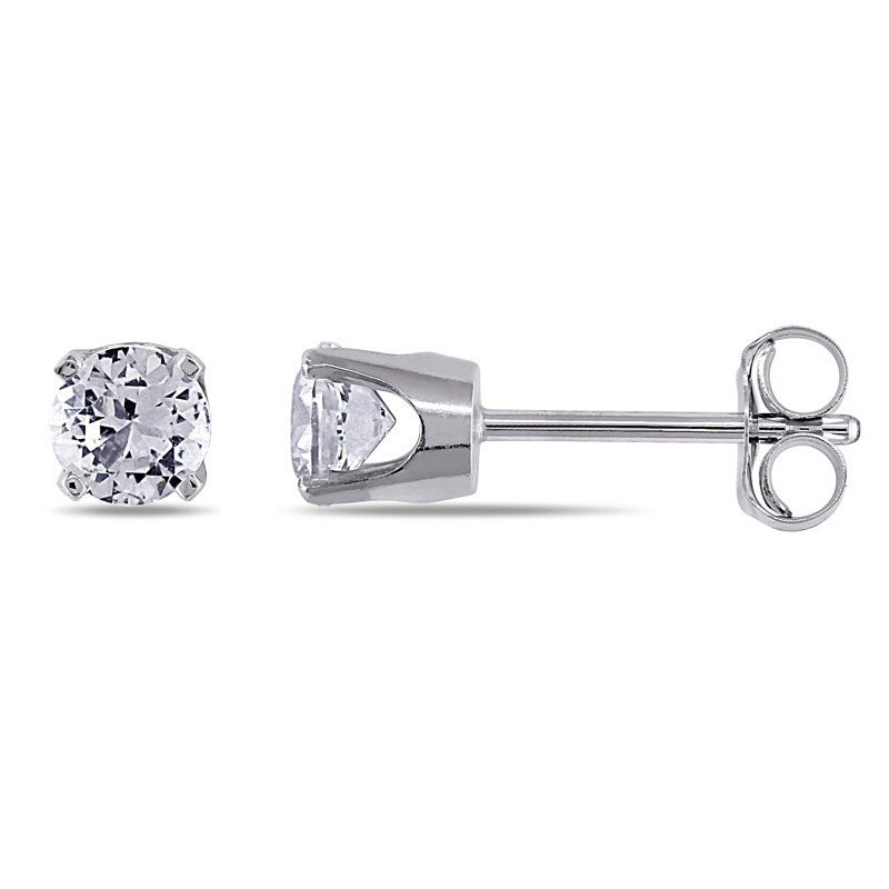 Miadora 10K Gold Created White Sapphire Stud Earrings 3 4Ct Tgw
