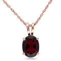 Miadora 10K Rose Gold 1 1 3Ct Tgw Garnet Solitaire Necklace