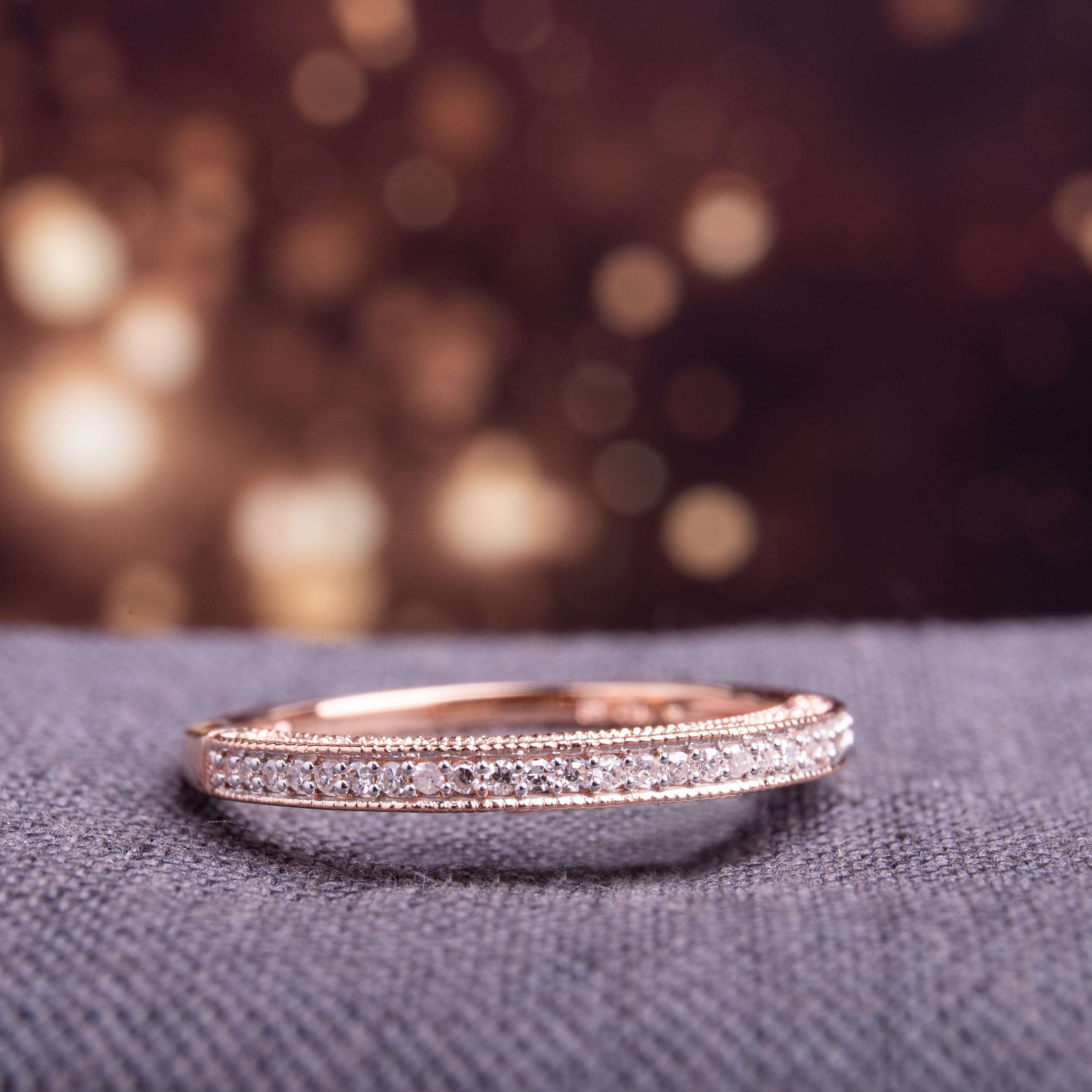 Miadora 10K Rose Gold 1 10Ct Tdw Diamond Stackable Anniversary Band