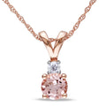 Miadora 10K Rose Gold Morganite And 1 2Ct Tdw Diamond Necklace