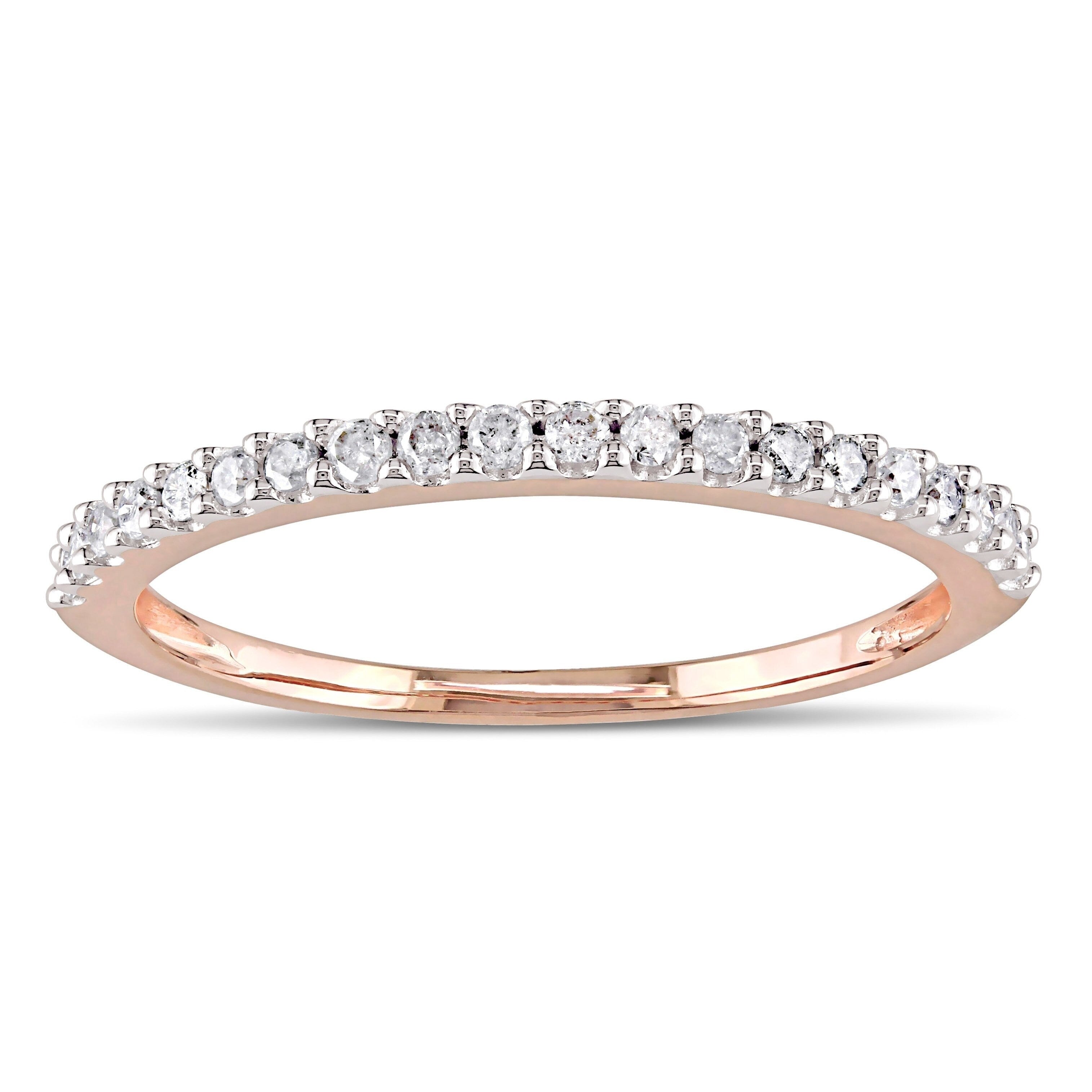Miadora 10K Rose Gold 1 5Ct Tdw Diamond Eternity Wedding Band Ring White