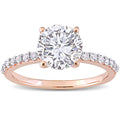 Miadora 10K Rose Gold 2 3 4Ct Tgw Created White Sapphire Solitaire Engagement Ring