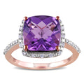 Miadora 10K Rose Gold Amethyst And 1 10Ct Tdw Diamond Ring H I I2 I3